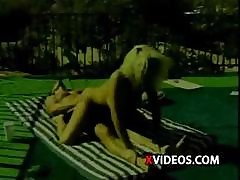 Vintage Hardcore Action With This Hot Blonde Getting Pounded By The Pool